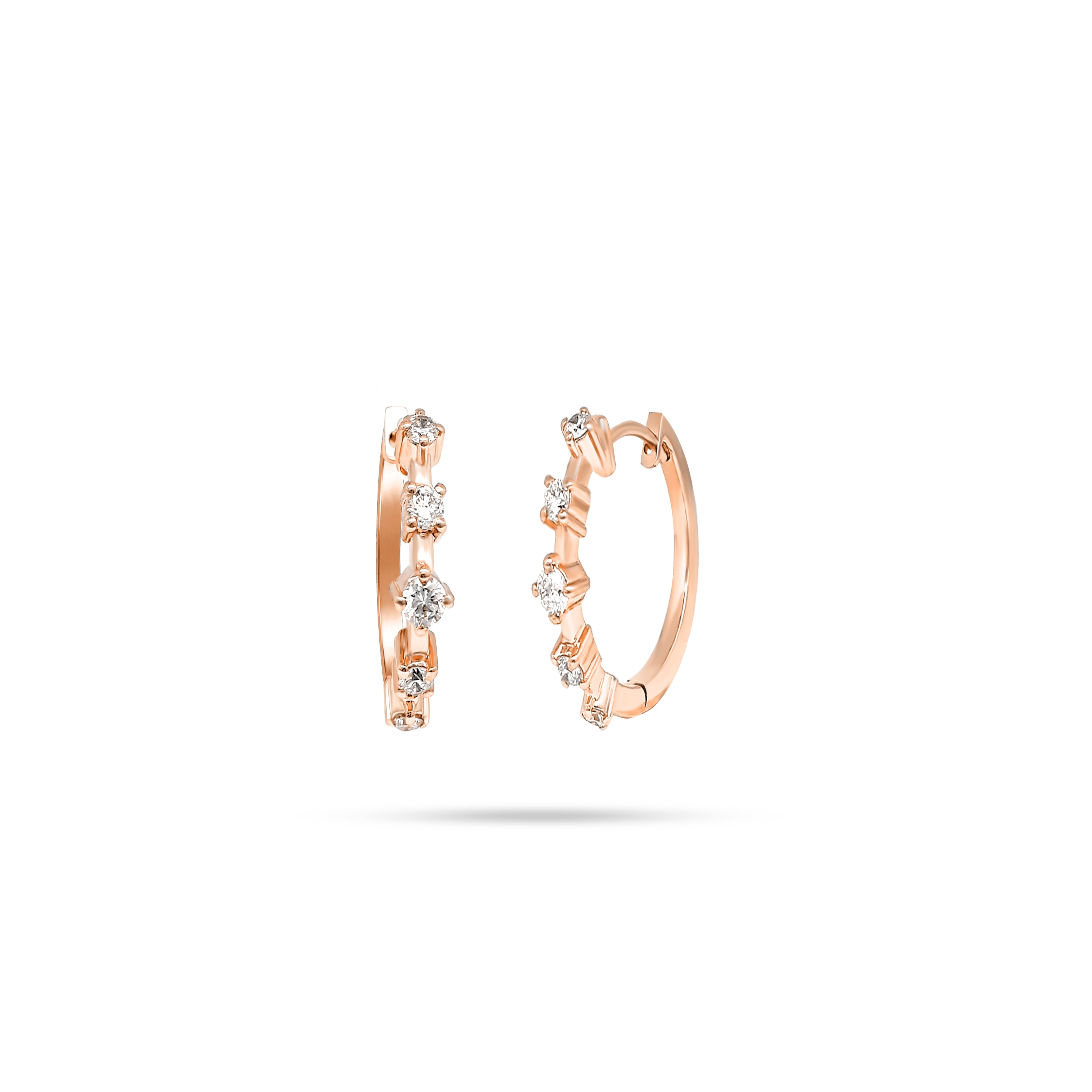 Link Round Diamond Earrings 