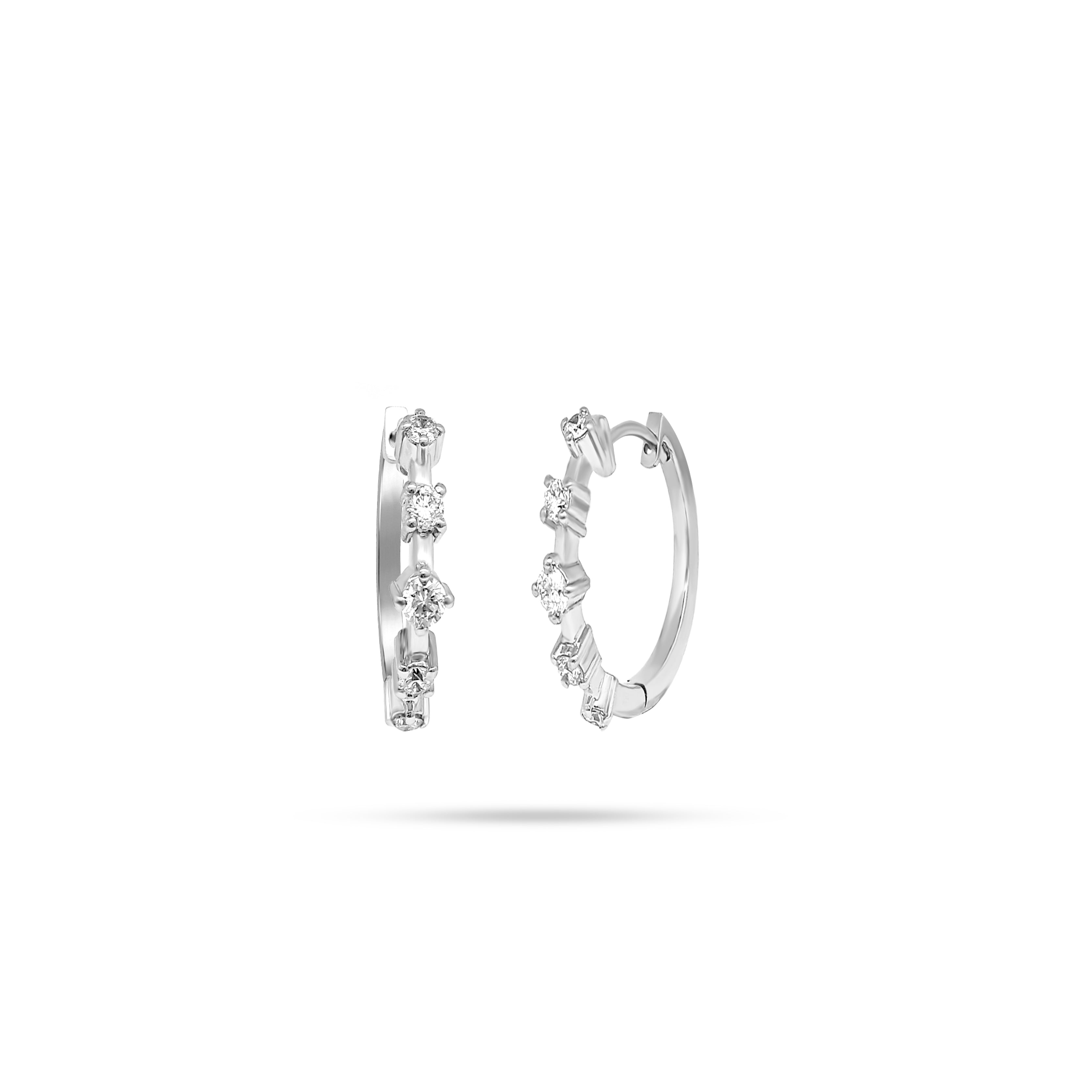 Link Round Diamond Earrings 