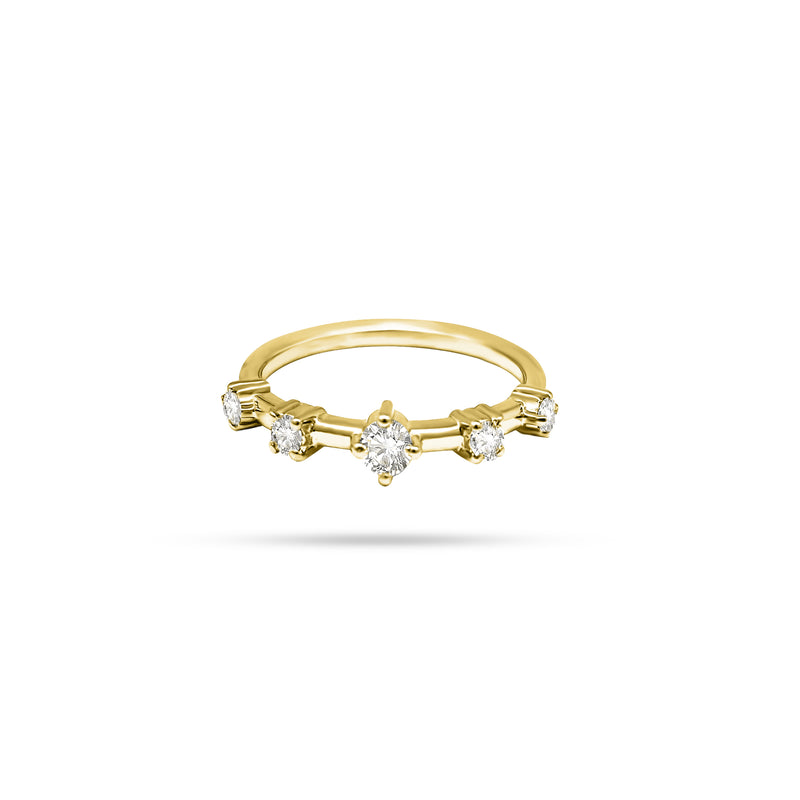 Link Round Diamond Ring