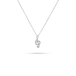 Music Note Round Diamond Pendant