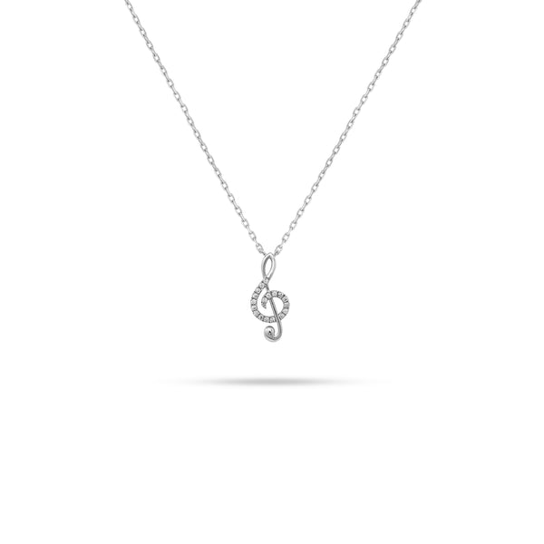 Music Note Round Diamond Pendant