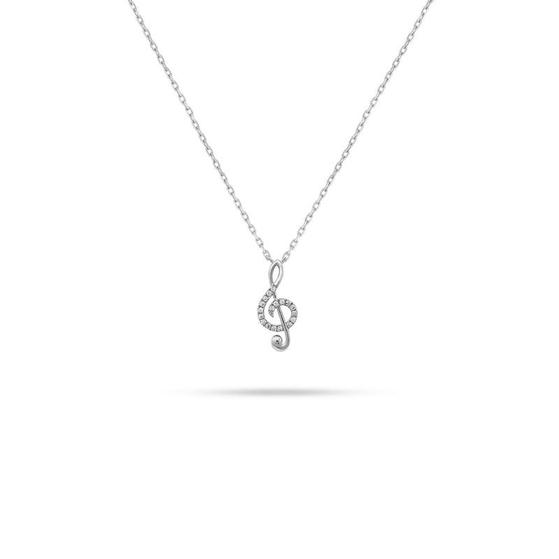 Music Note Round Diamond Pendant