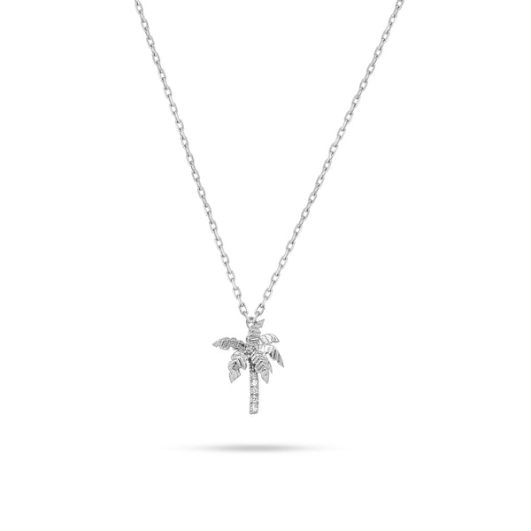 Palm Tree Round Diamond Pendant