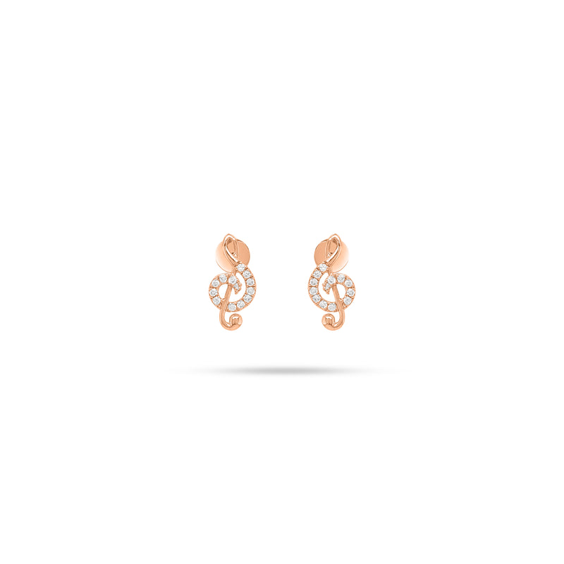 Music Note Round Diamond Earrings