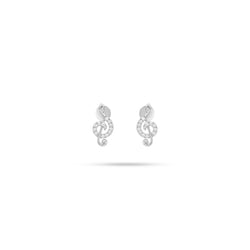 Music Note Round Diamond Earrings