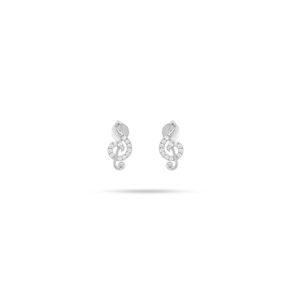 Music Note Round Diamond Earrings