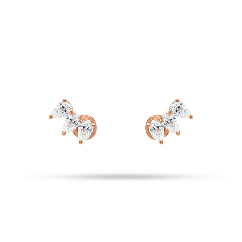 Arc Pear Diamond Earrings