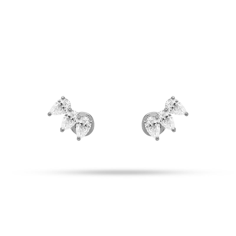 Arc Pear Diamond Earrings