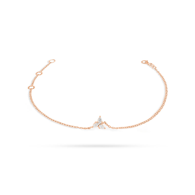 Fan Trio Pear Diamond Bracelet