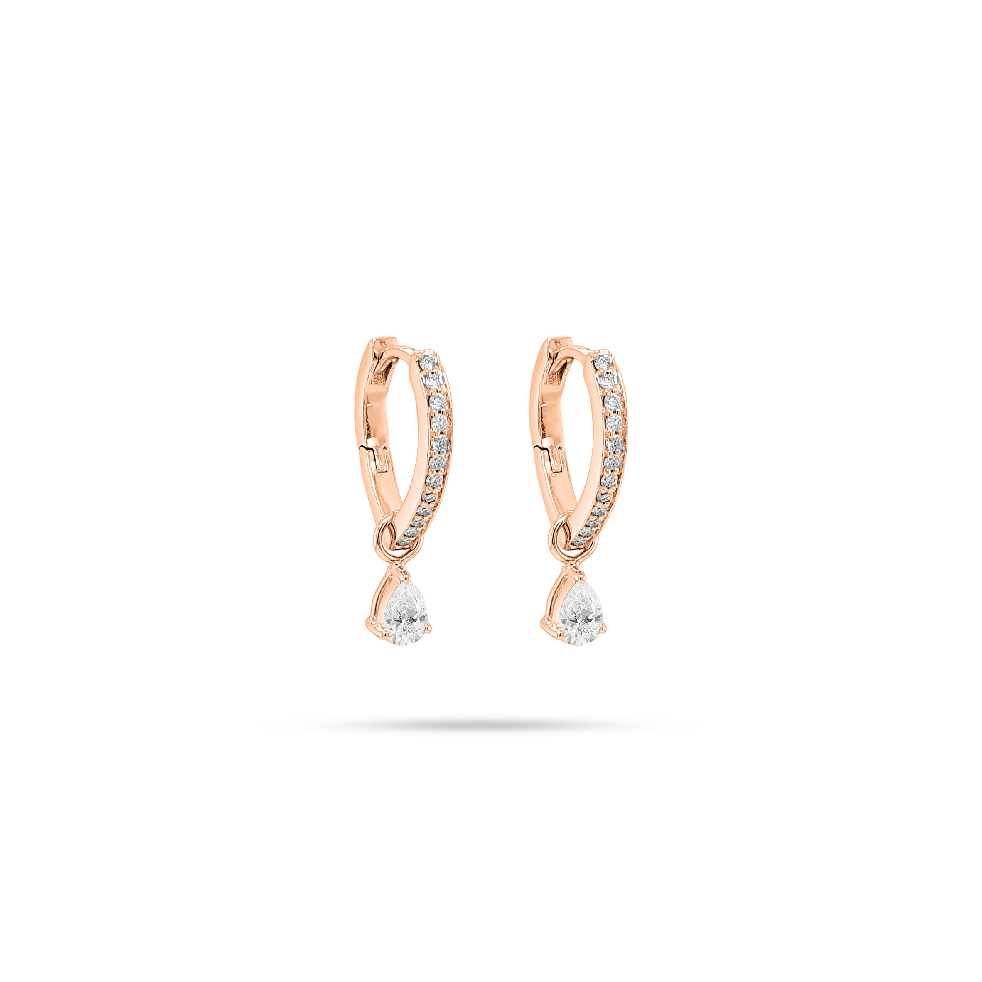 Huggie Pear Diamond Earrings