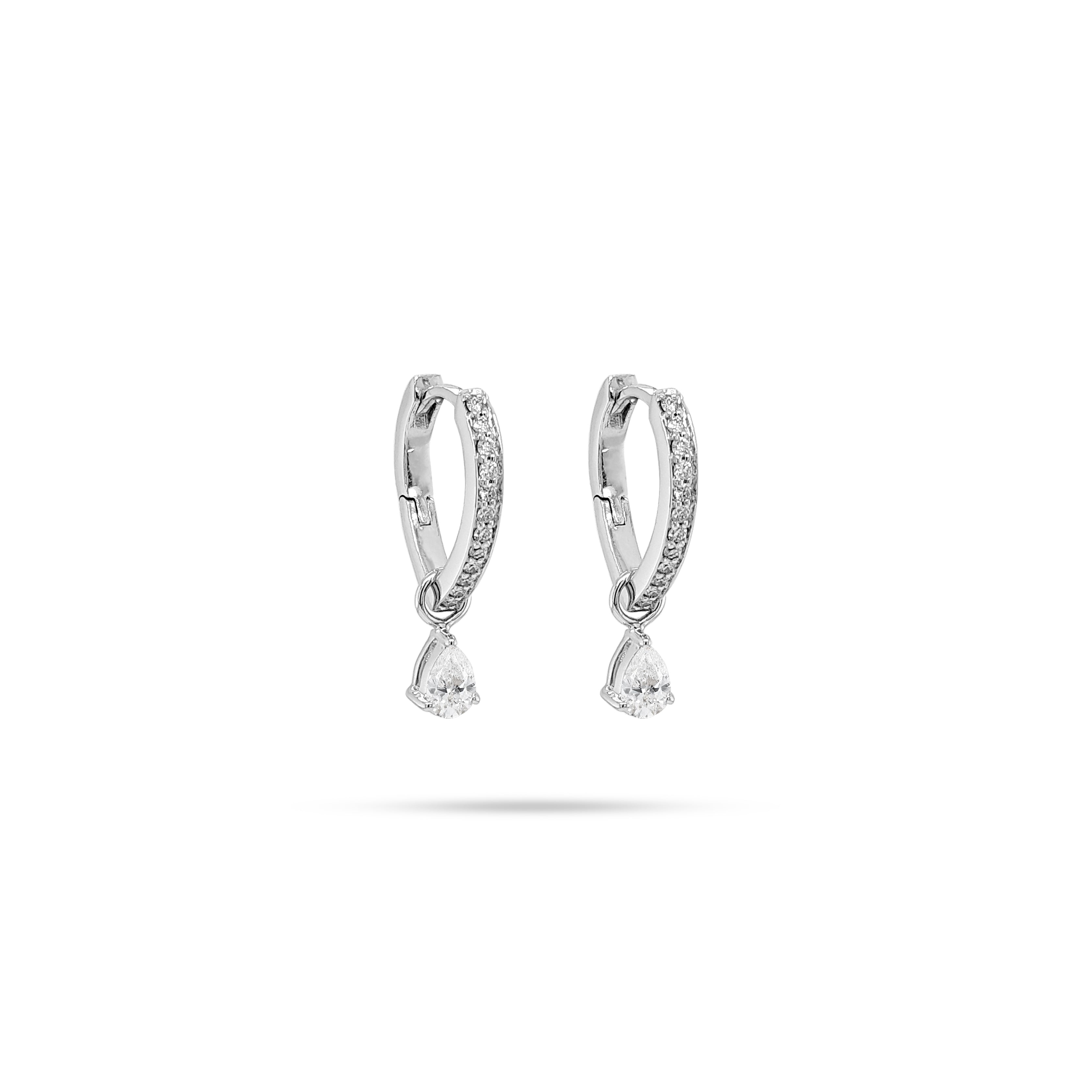 Huggie Pear Diamond Earrings