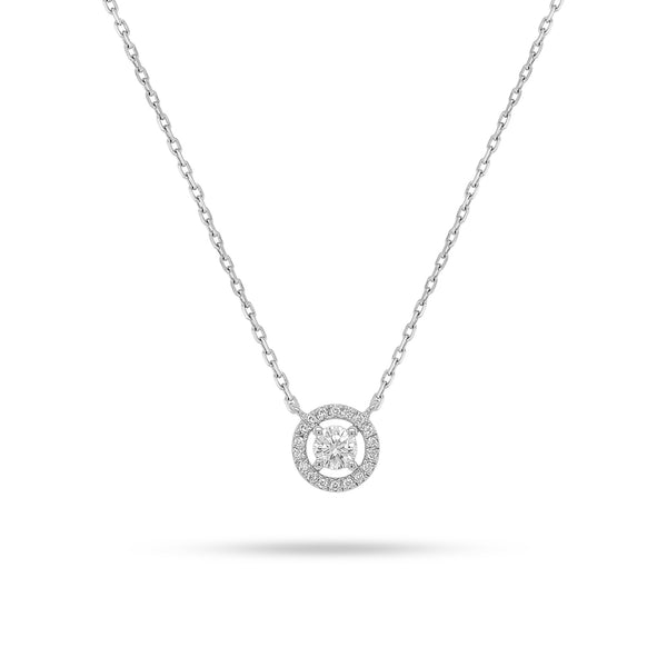 Halo Round Diamond Pendant