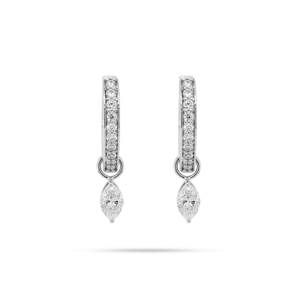 Detachable Huggie Marquise Diamond Earrings