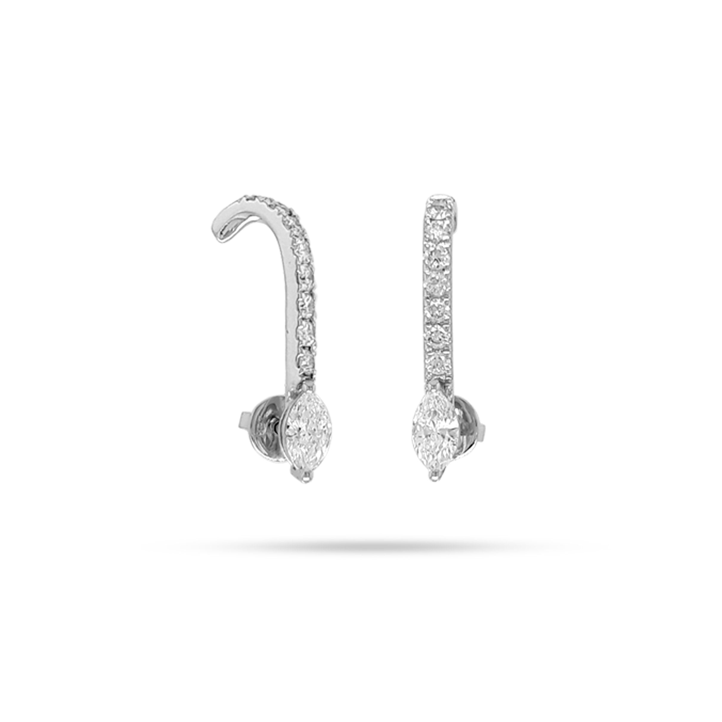 Marquise Round Diamond Earrings