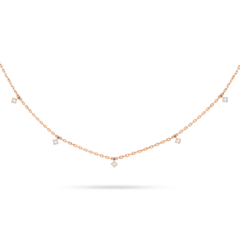 Dangling Round Diamond Choker