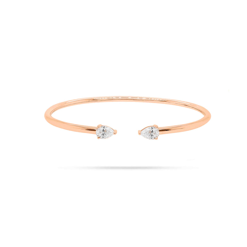 Pear Diamond Open Bangle