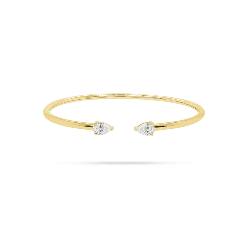 Pear Diamond Open Bangle