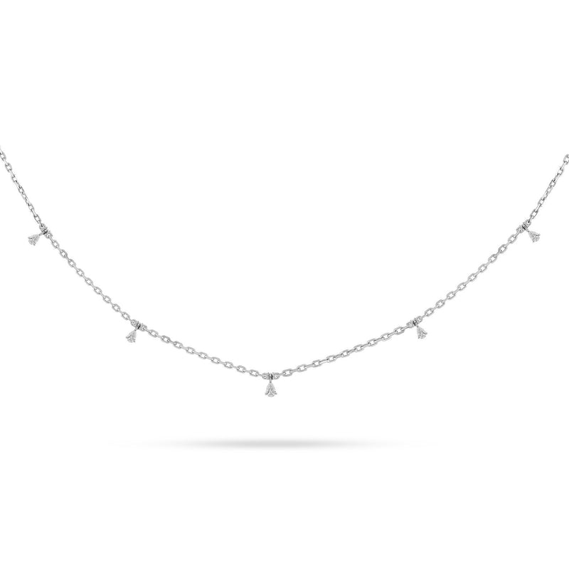 Dangling Pear Diamond Choker