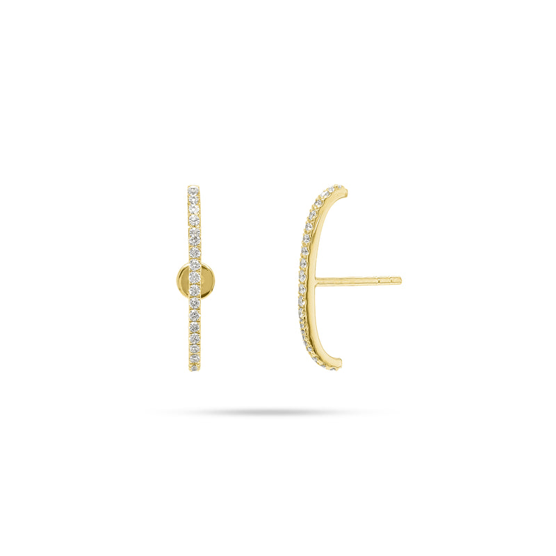 Arc Shaped Round Diamond Earrings