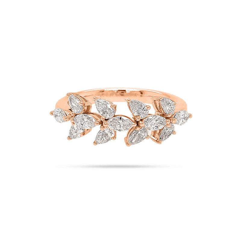 Solitaire Trio Marquise and Pear Diamond Ring