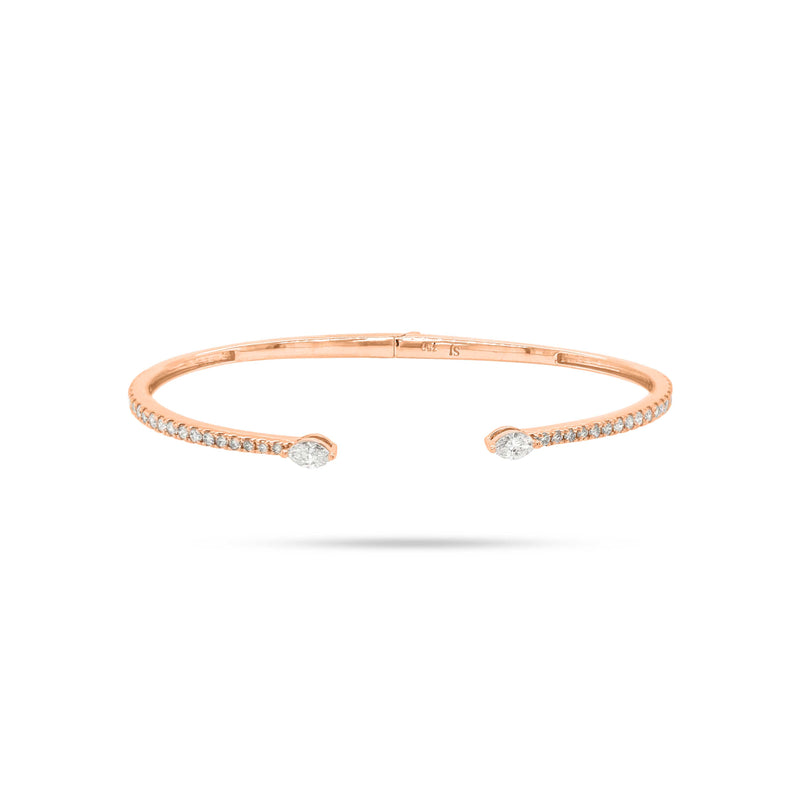 Solitaire Marquise Diamond Spring Bangle