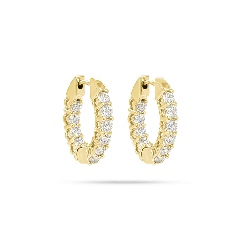 Round Diamond Hoop Earrings