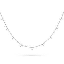 Solitaire Pear Dangling Diamond Choker