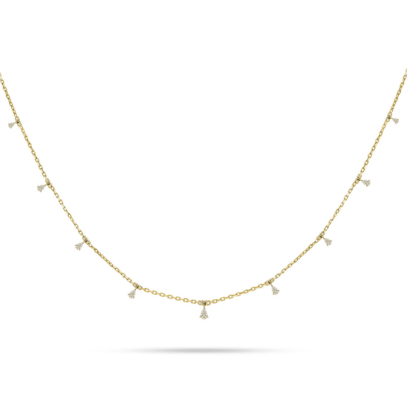 Solitaire Pear Dangling Diamond Choker