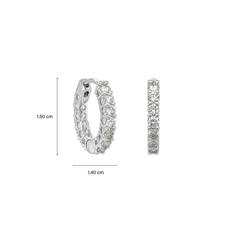 Round Diamond Hoop Earrings