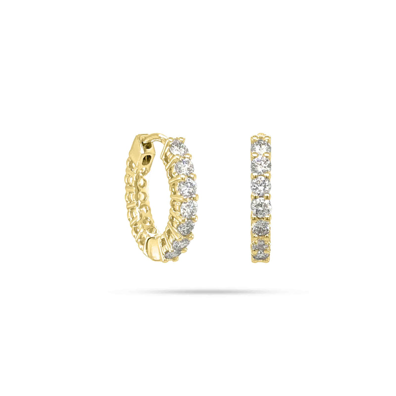 Round Diamond Hoop Earrings