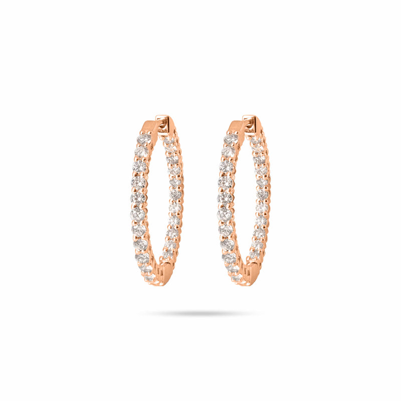 Round Diamond Hoops