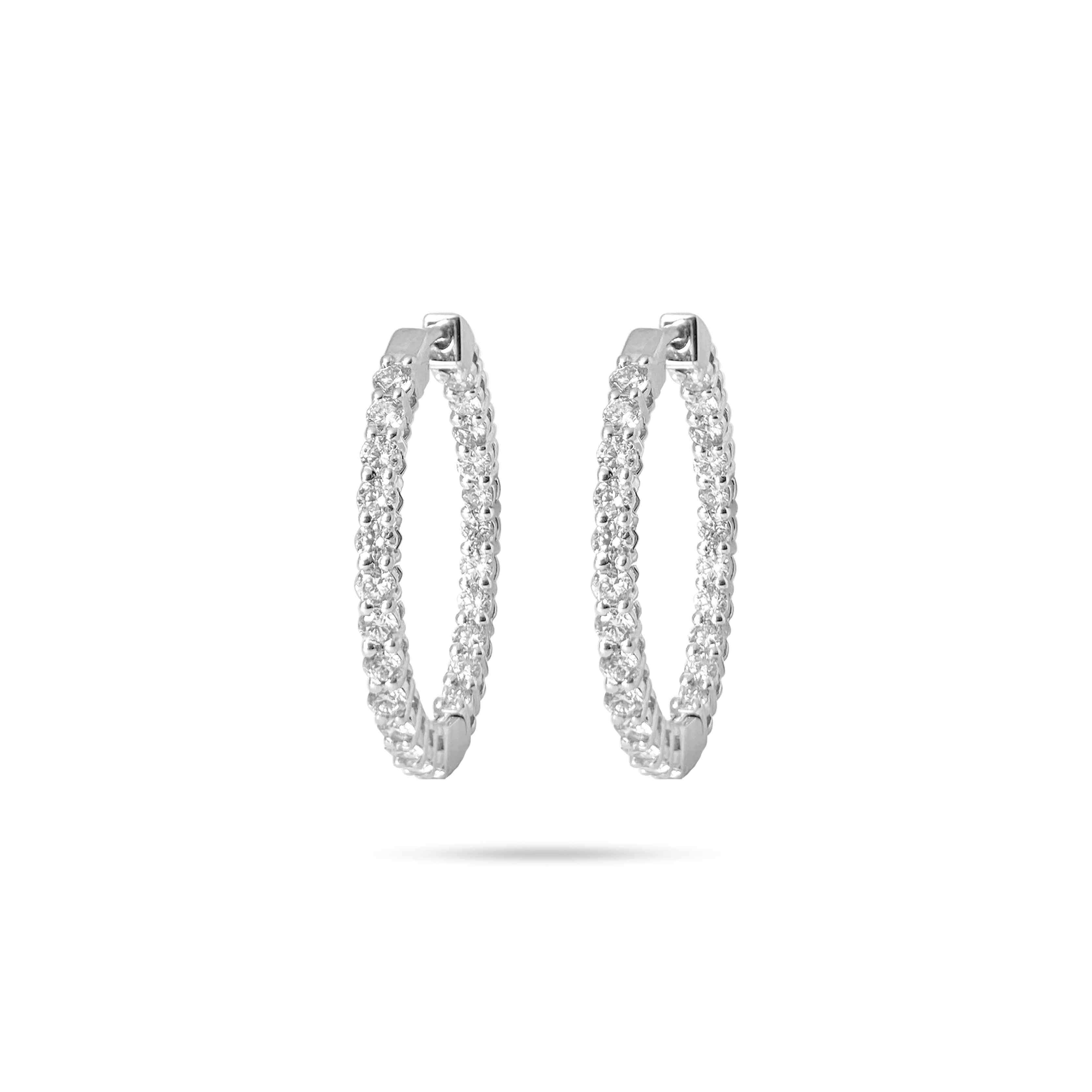 Round Diamond Hoops