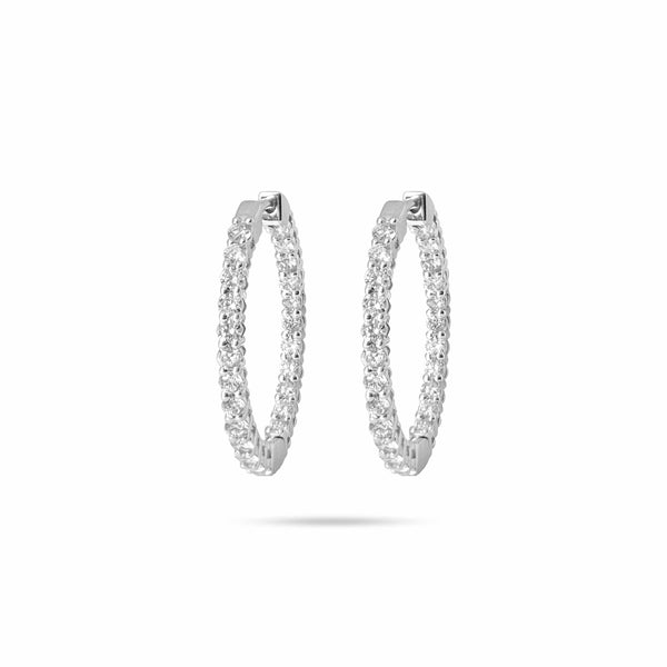 Round Diamond Hoops