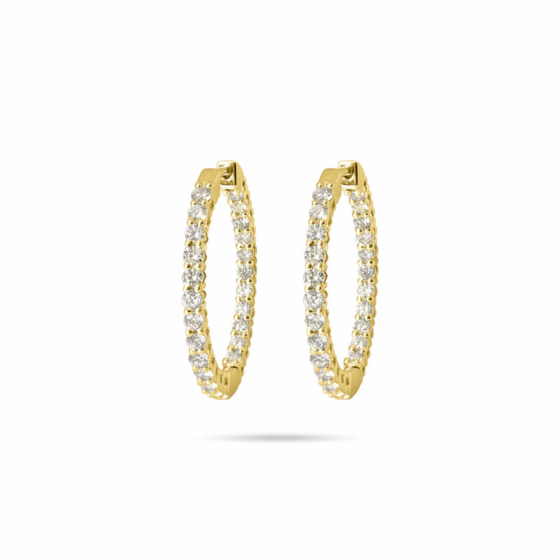 Round Diamond Hoops