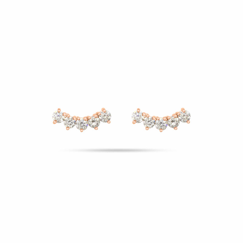 Round Diamond Arc Earrings