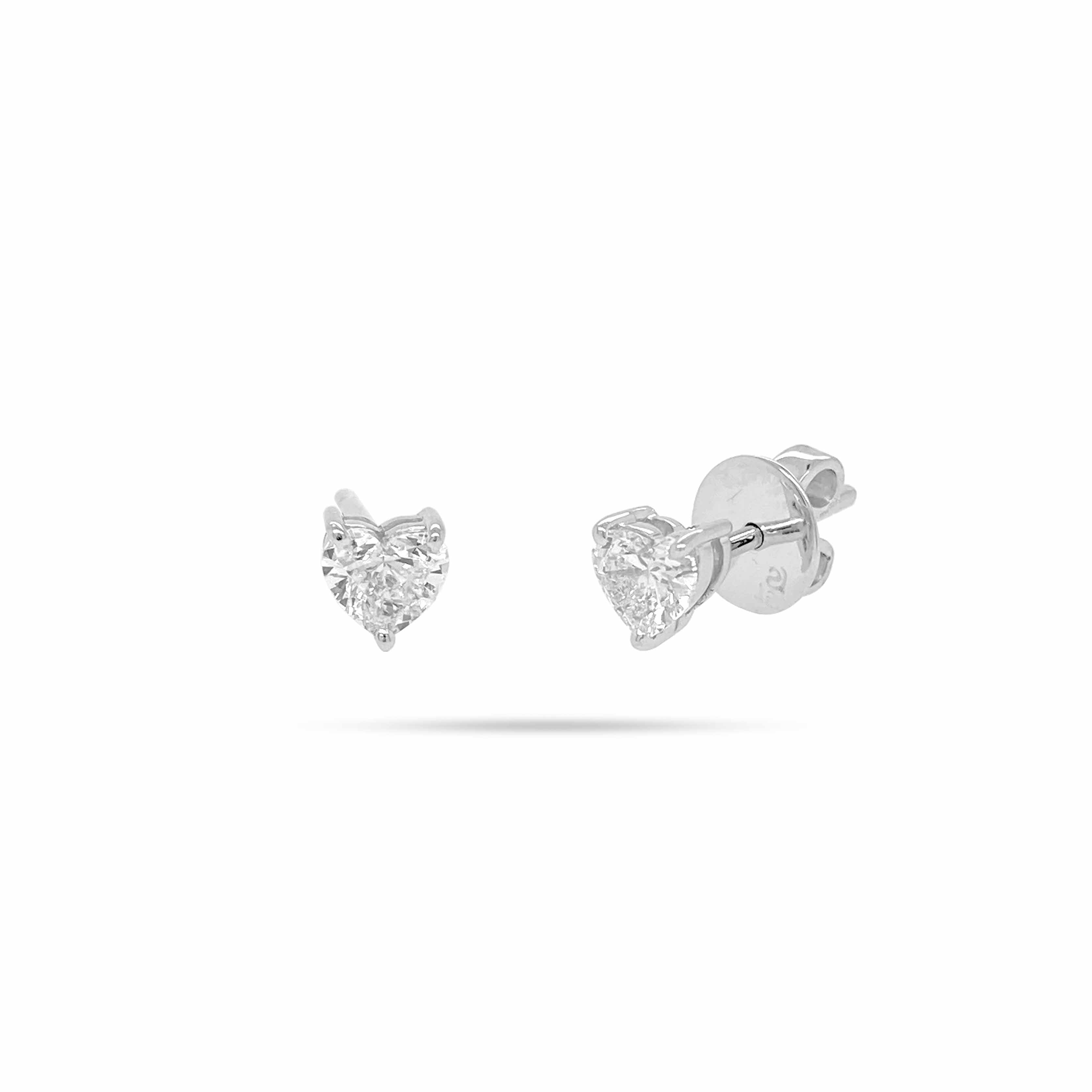 Heart Natural Diamond Stud Earrings