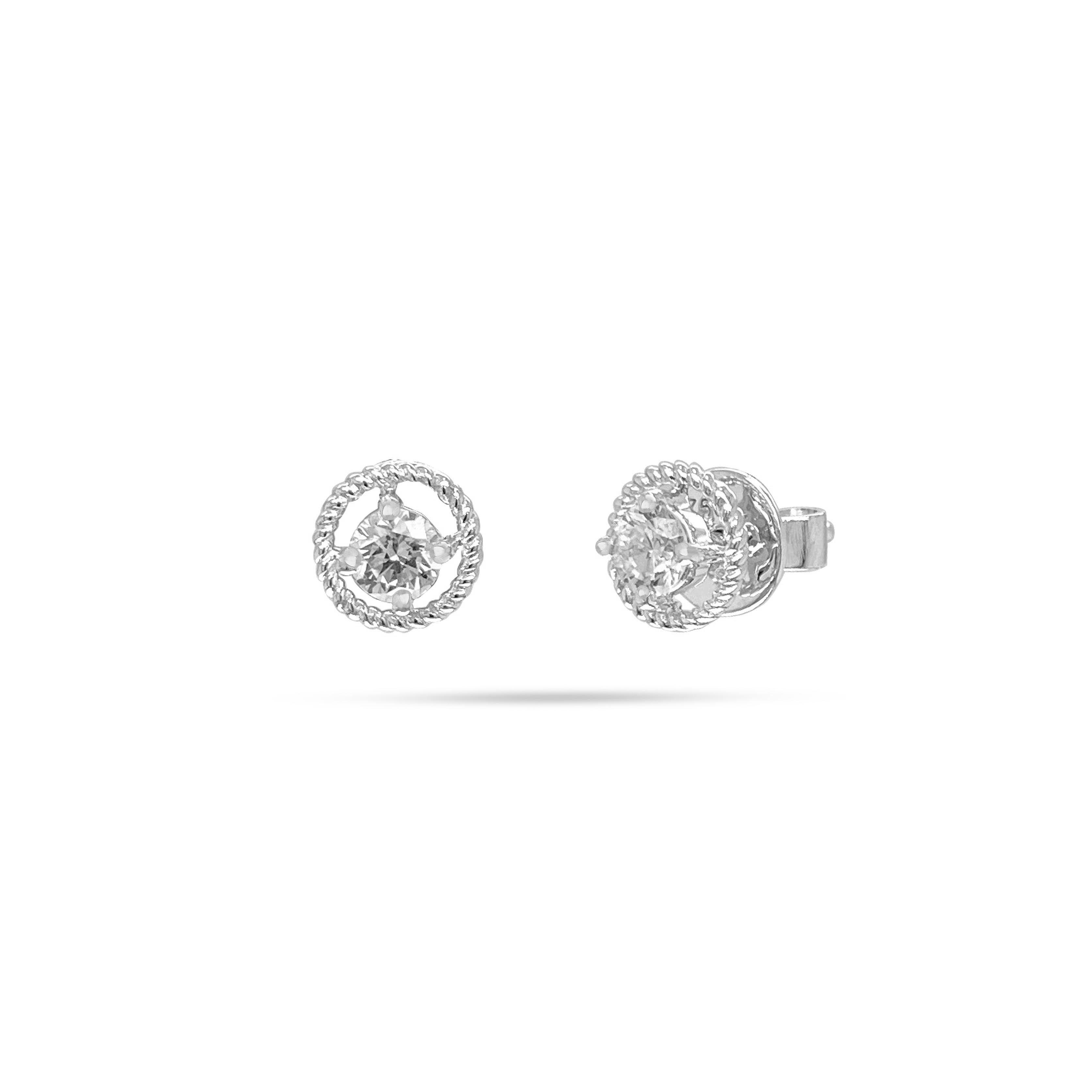 Rope Round Diamond Earrings
