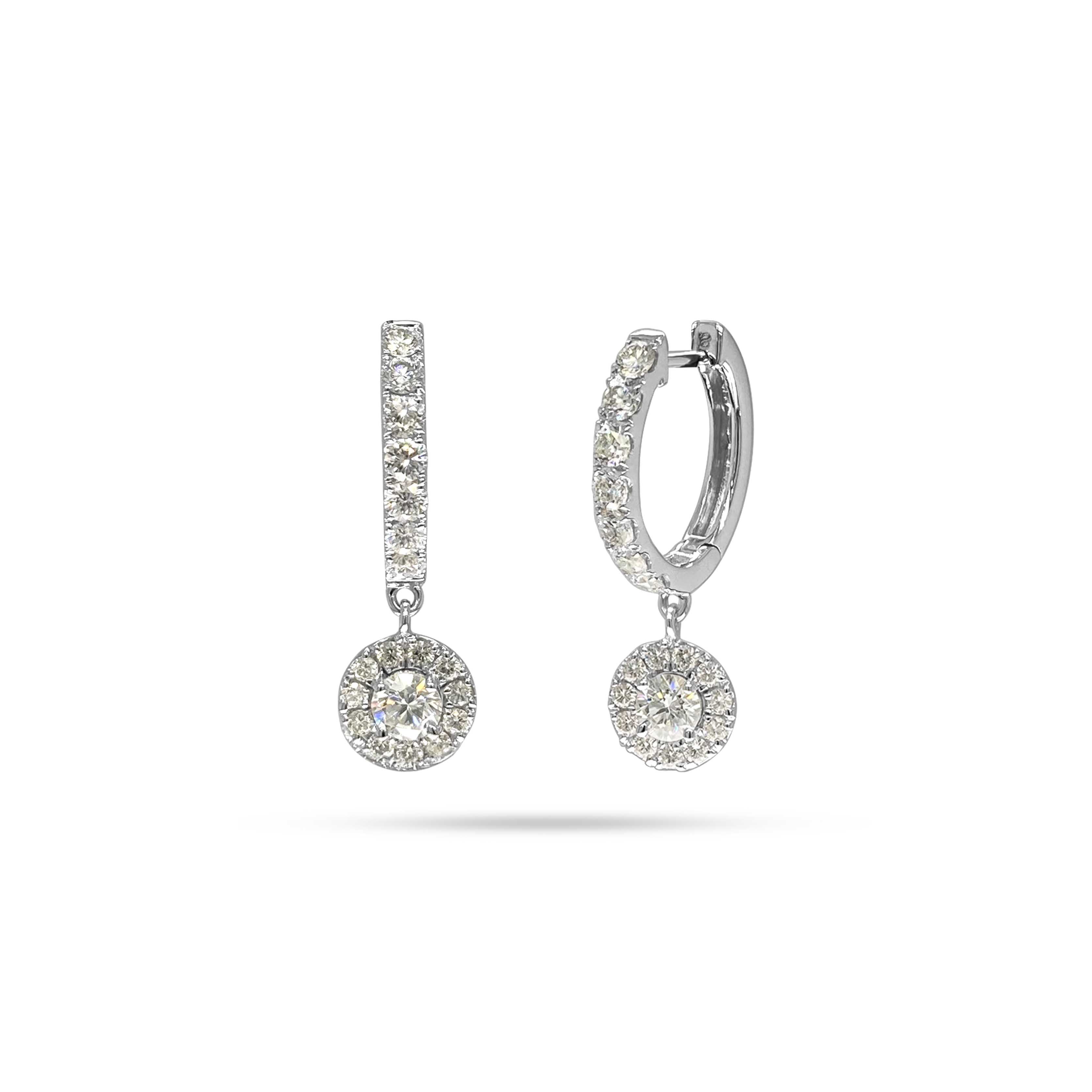 Round Diamond Huggie Earrings