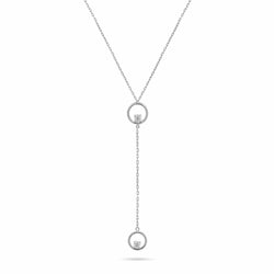 V-Shaped Dangling Round Diamond Necklace