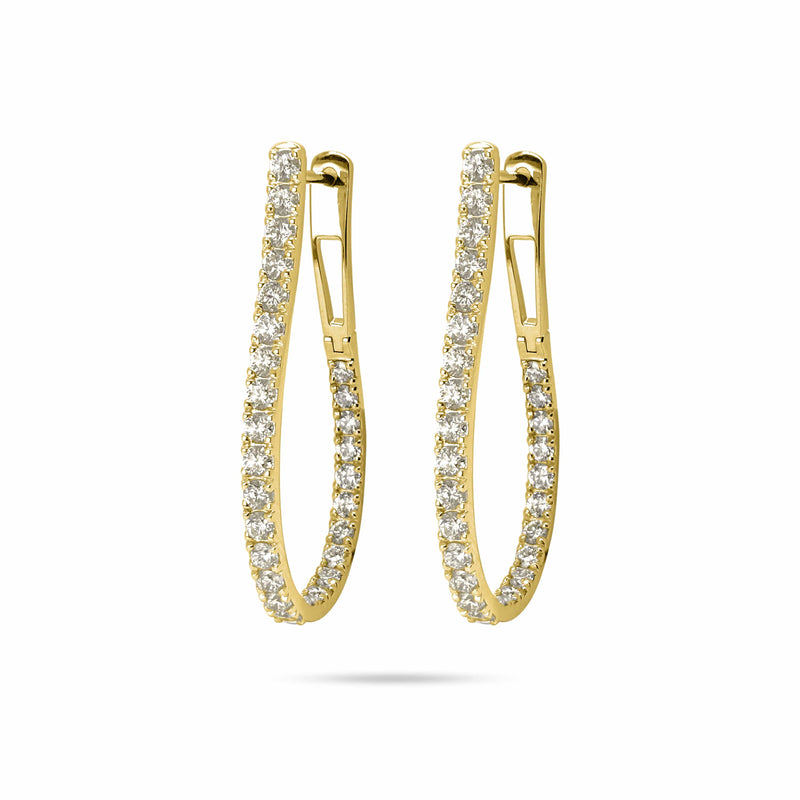 Curved Diamond Mini Hoops Earrings