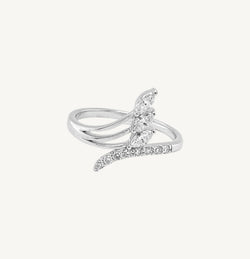 Curved Round Marquise Diamond Ring