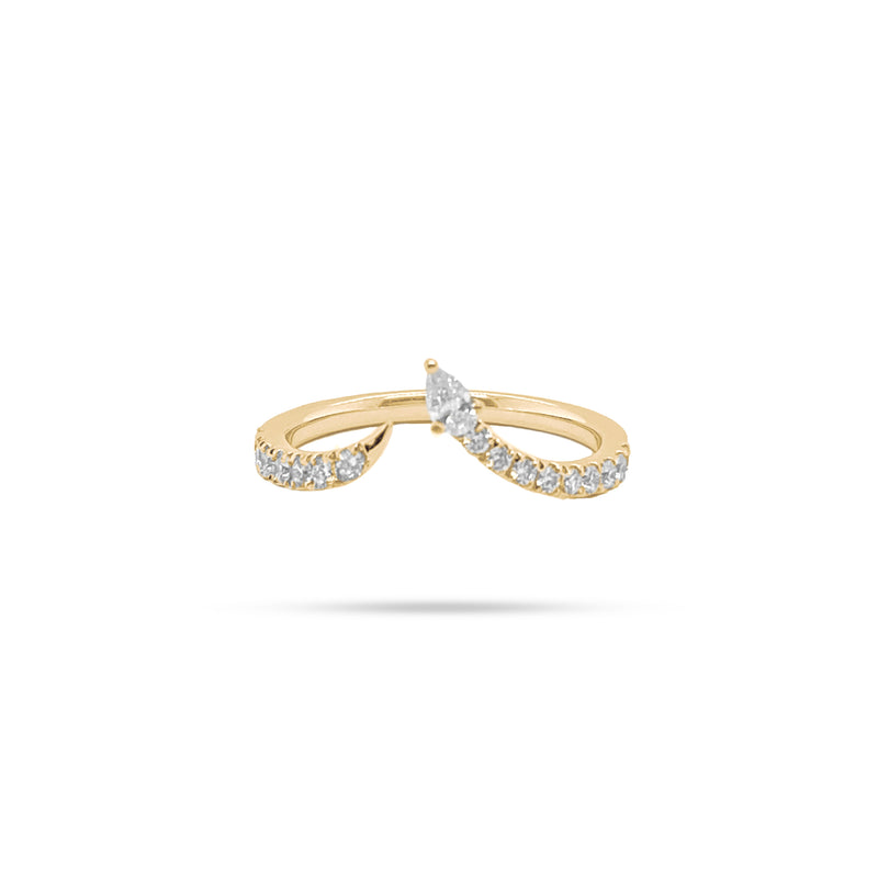 Snake Pear Curve Diamond Ring