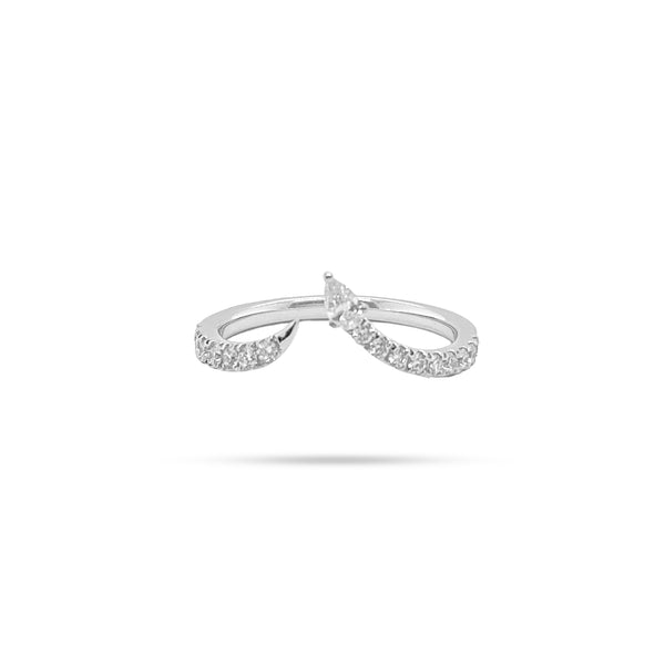 Snake Pear Curve Diamond Ring