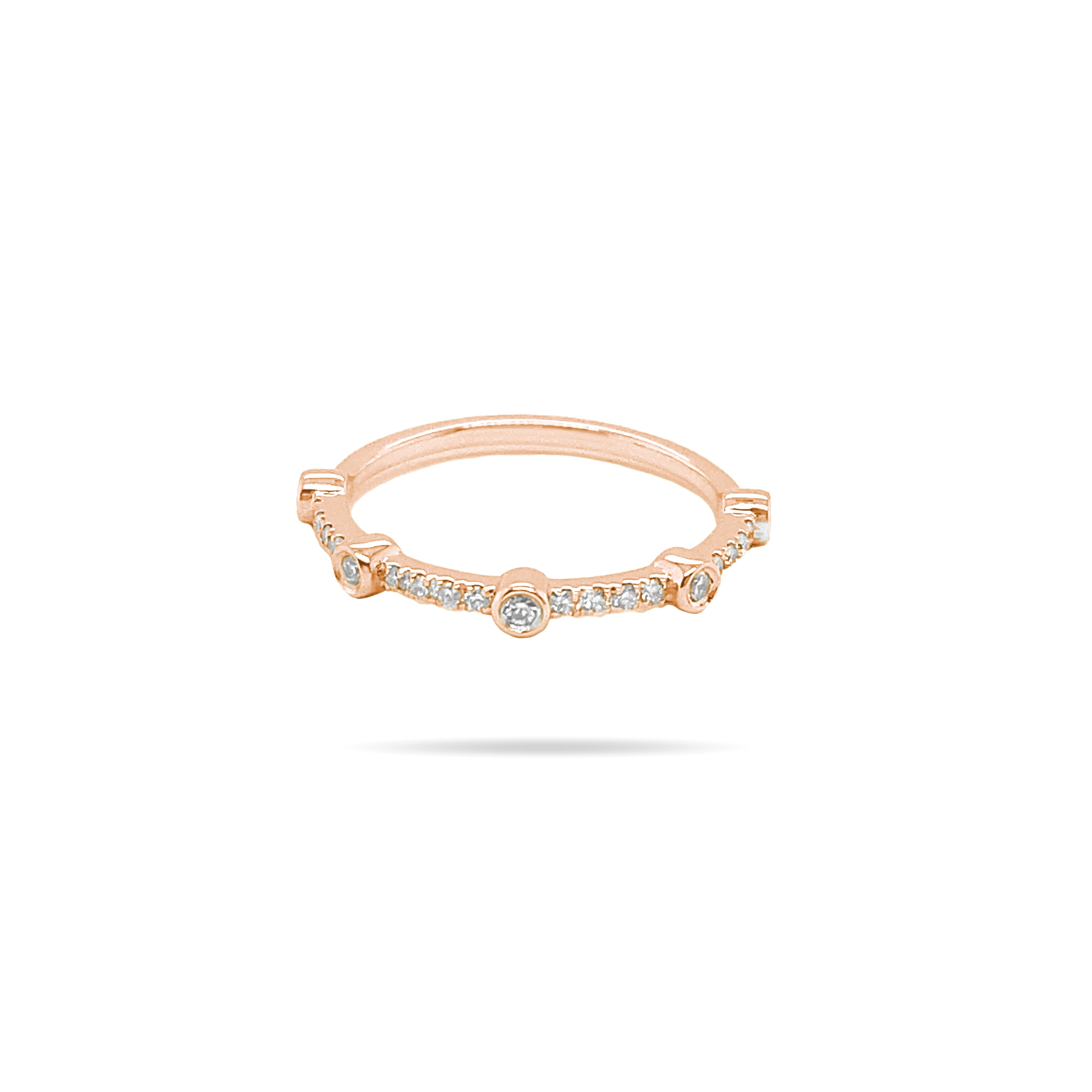 Round Diamond Link Ring
