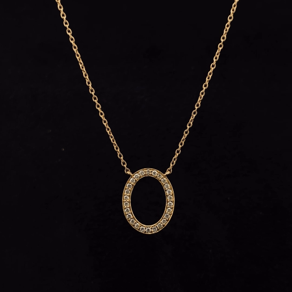 Oval Shape Round Diamond Pendant