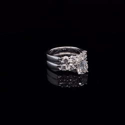 Twin Round Diamond Engagement Ring
