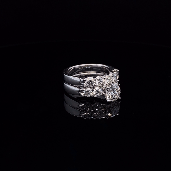 Twin Round Diamond Engagement Ring