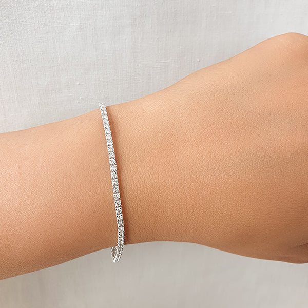 Classic Diamond Tennis Bracelet with IGI Certificate