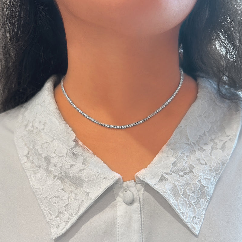 Classic Diamond Tennis Necklace  - 3 Carats with IGI Certificate