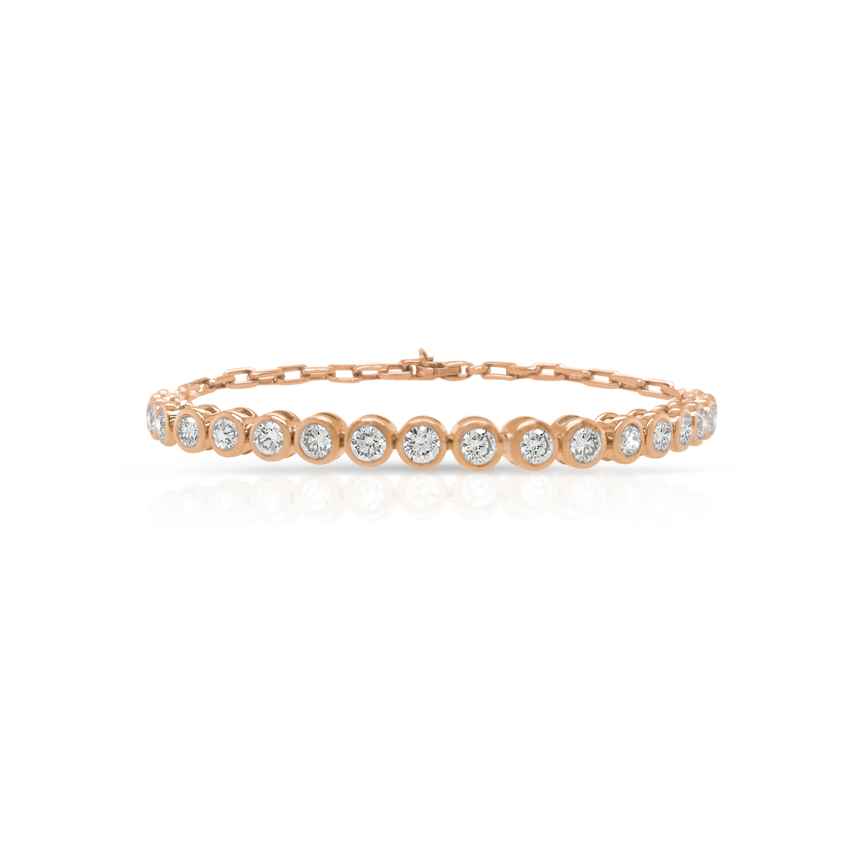 Bezel Round Diamond Tennis Bracelet